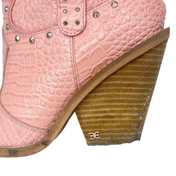 Sam Edelman Iris Western Boho Boot Pink Croc W6.5 - Picture 6 of 8